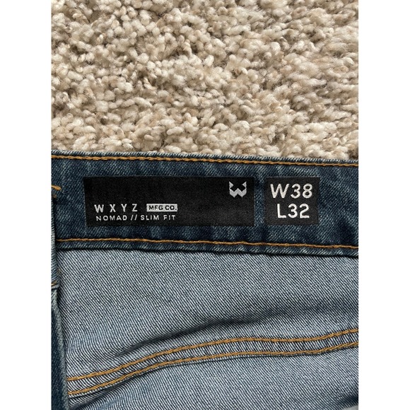 WXYZ Nomad Slim Fit Blue Wash Denim Jeans Mens W38 L32 Cotton Blend - Picture 4 of 9